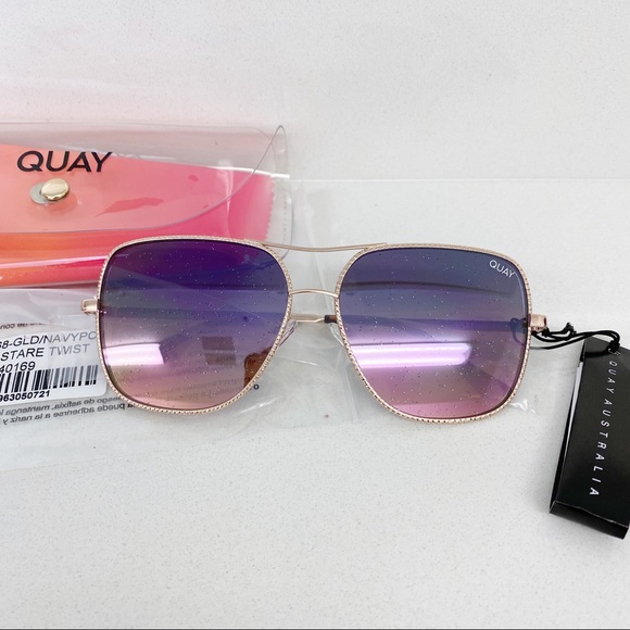 Quay x Chrissy Stop & Stare Twist Sunglasses Gold - Picture 3 of 6